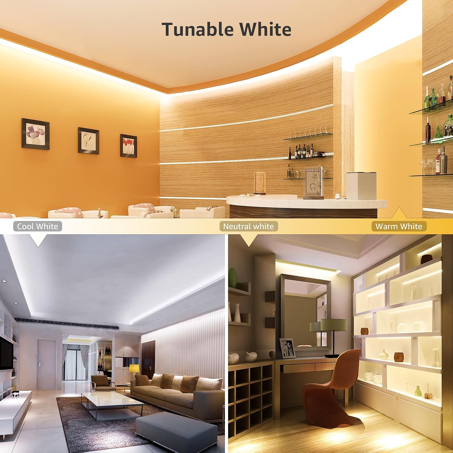 Thumbnail 6 de Lepro 5M LED Strip Lights: Dimmable, Tunable Warm White to Cool Daylight