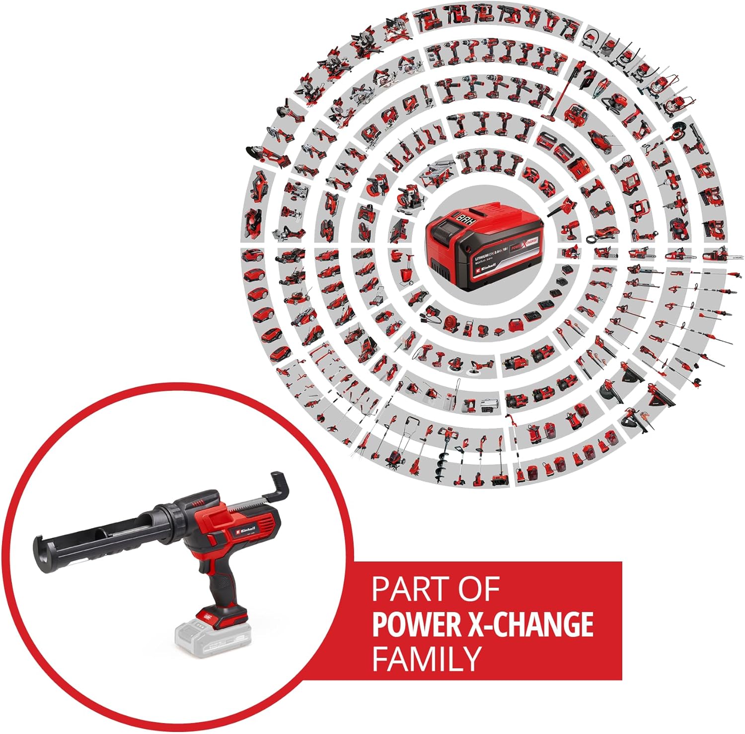 Thumbnail 1 de Einhell 18V Power X-Change Cordless Caulking Gun (TE-SG 18/10 Li) – Dripless, Adjustable Speed