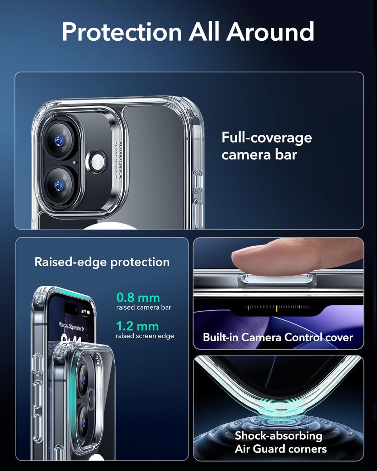 Thumbnail 2 de ESR iPhone 17 Case (Clear) – Military-Grade Drop Protection, MagSafe compatible with Camera Control cover