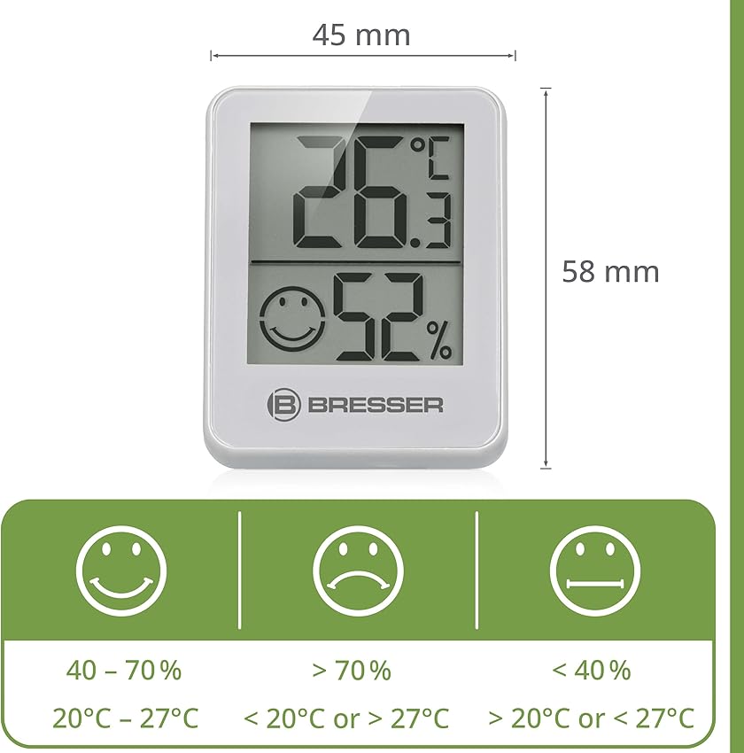Detalle de Bresser Temeo Hygro Indicator termómetro higrómetro 4,98 cm