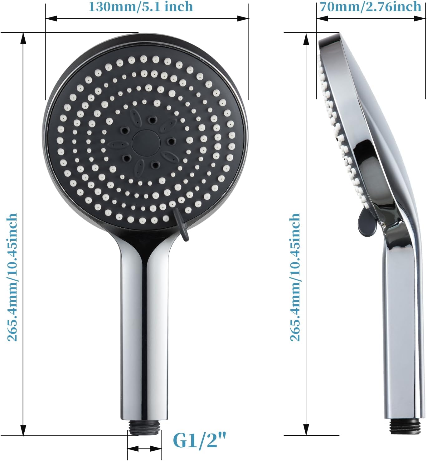 Thumbnail 4 de OFFO pommeau de douche XXL 130 mm en chrome, 6 modes de pulvérisation