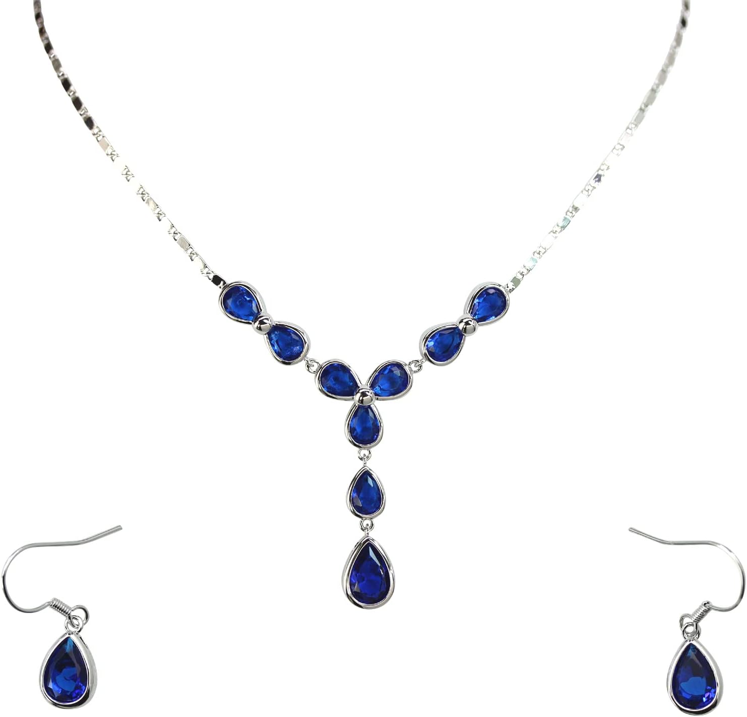 Detalle de Faship Necklace and Earring Set with CZ Crystals