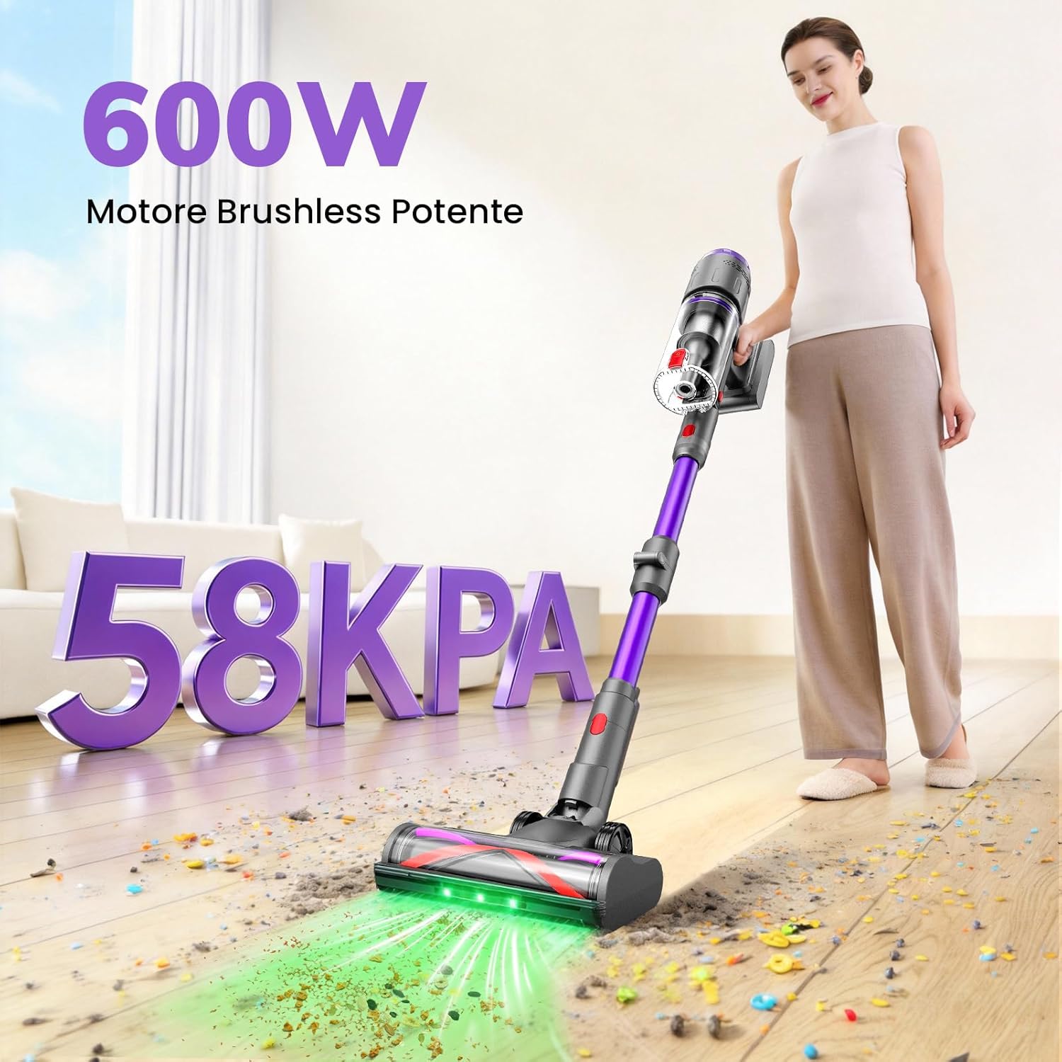 Thumbnail 1 de Circlio Aspirapolvere Senza Fili 600W/58kPa/75 Min NOVAX T80 Pure: potenza, flessibilità e igiene in casa