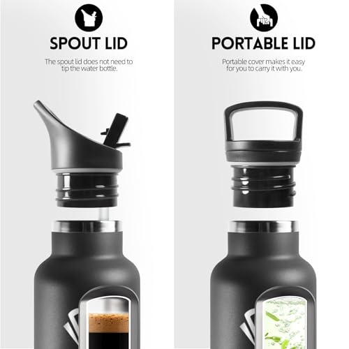 Thumbnail 2 de Motswedi botella térmica 1 L acero inoxidable, BPA free, 2 tapas, negro