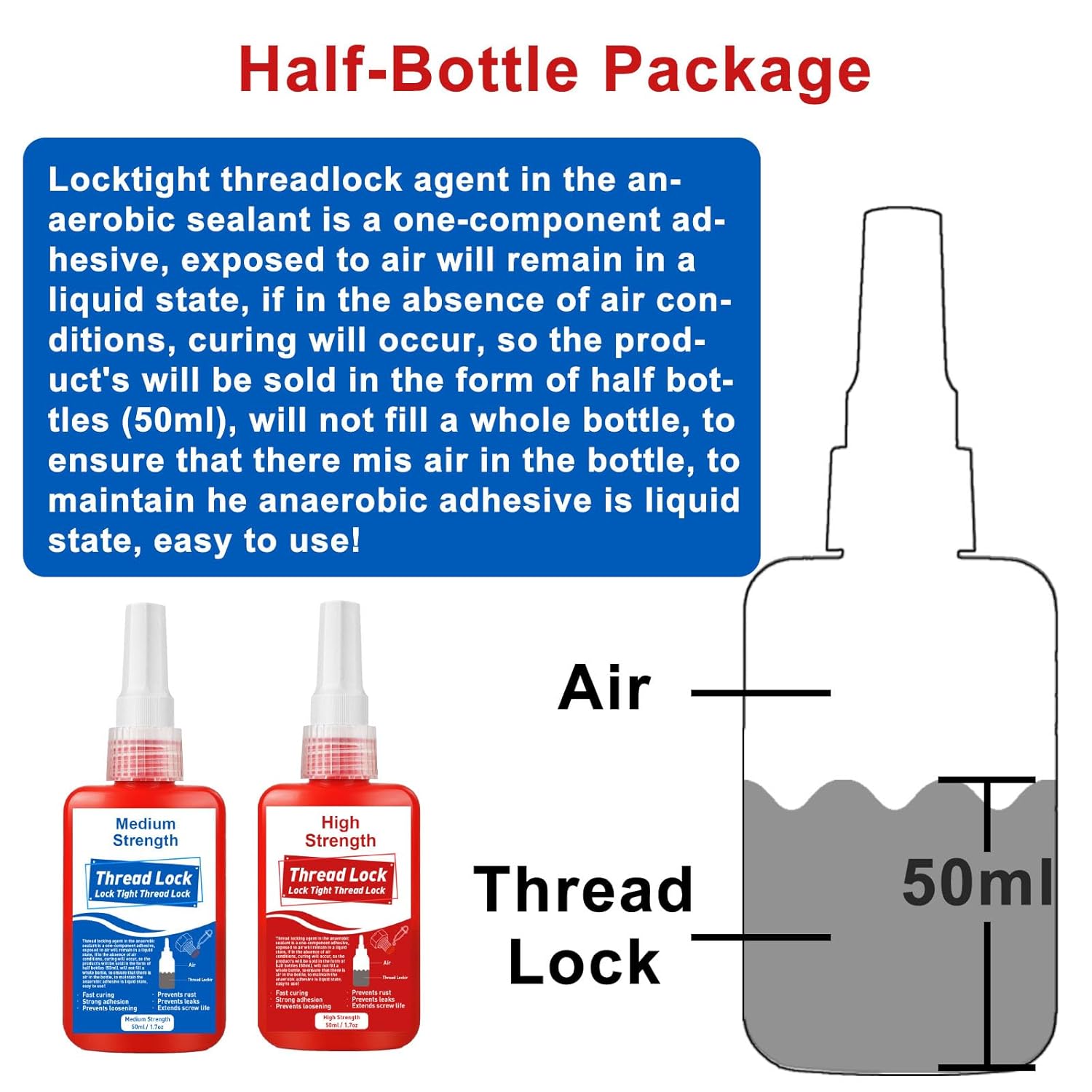 Detalle de EIGTWEN frein filet en 2 x 50 ml : anti-desserrage et anti-corrosion pour écrous et vis