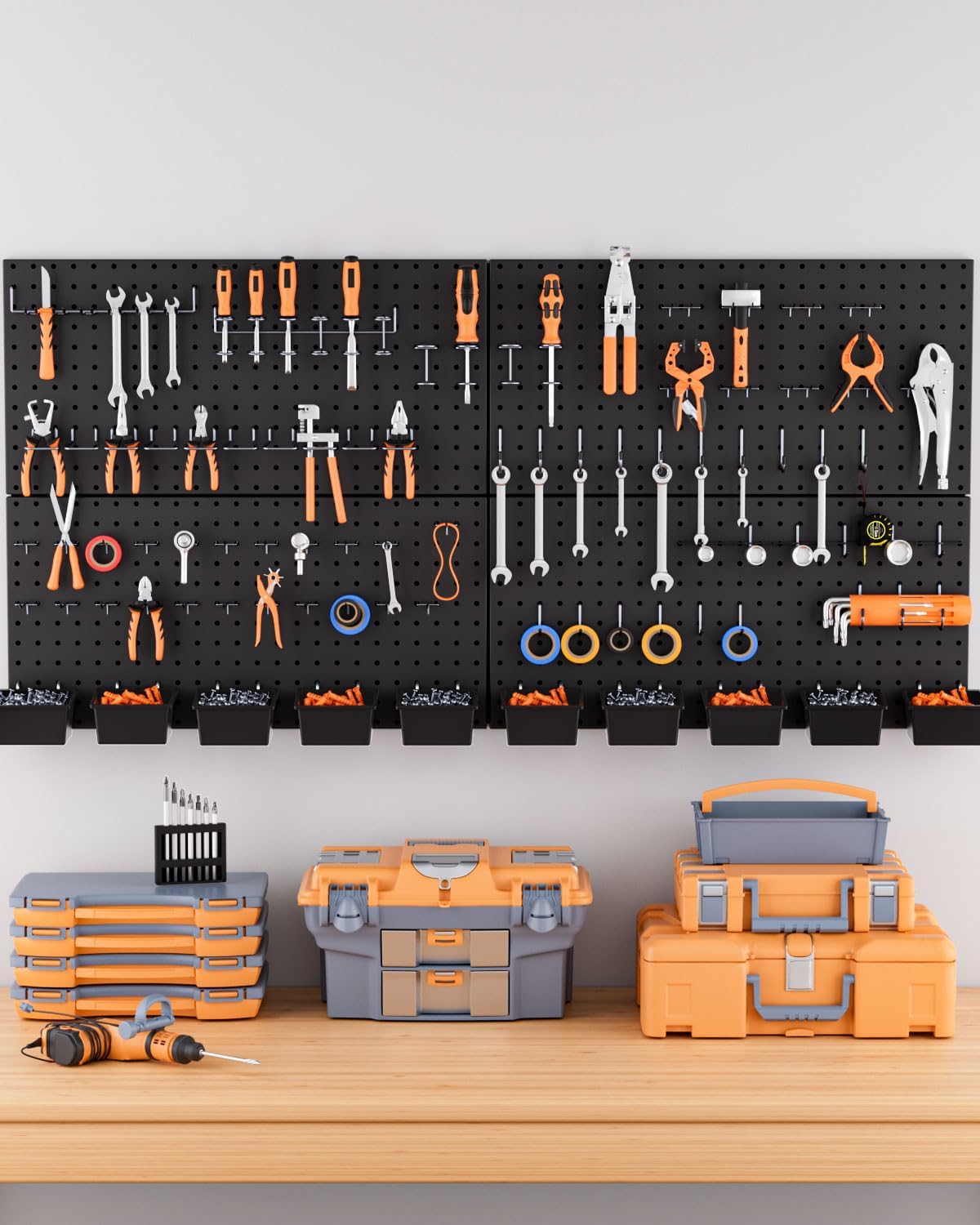 Thumbnail 6 de INCLY NC0114 Metal Pegboard Organizer, 48 x 24 Inch, 158-Piece Kit