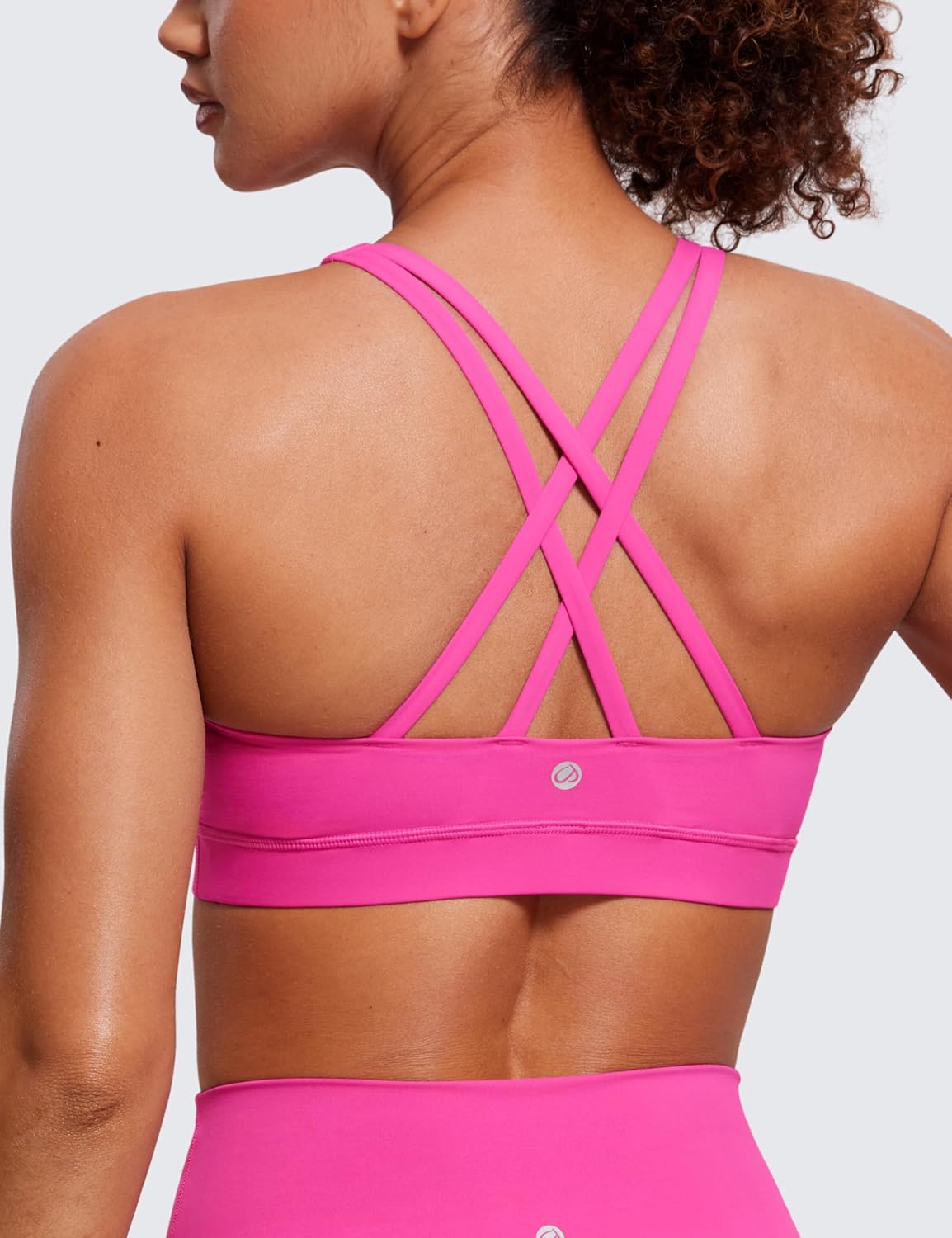 Detalle de CRZ YOGA Femme Dos Croisé Soutien-Gorge de Sport Yoga Sans Armature avec Coussinets Amovibles