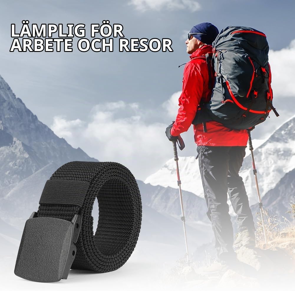 Thumbnail 6 de Aomig justerbart nylonbälte med plastspänne, klippbar längd och hålfri design