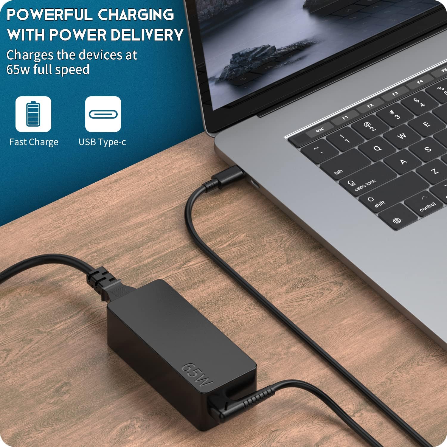 Detalle 2 de 65W USB-C Laptop Charger for Lenovo ThinkPad