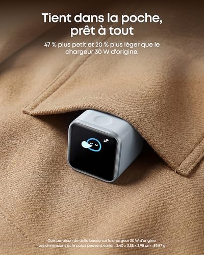 Detalle de Anker Nano Chargeur USB C à Écran Intelligent 45W Nano – Charge rapide et énergie adaptée