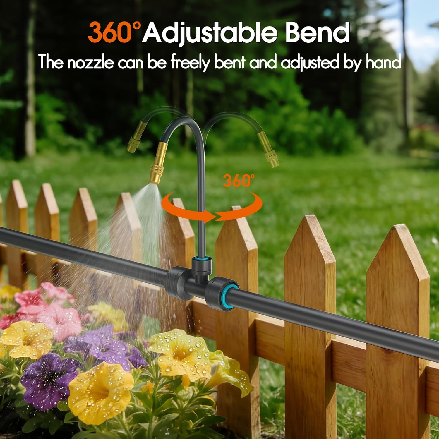 Thumbnail 3 de CyberOrd Drip Irrigation System Kit with built-in hose timer, 98ft tubing and 20 adjustable 360° nozzles