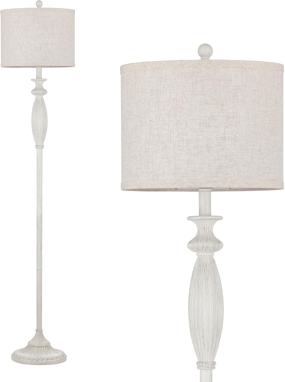 Detalle de Hikczc H-1F-251102-A Vintage Floor Lamp with Oatmeal Linen Shade