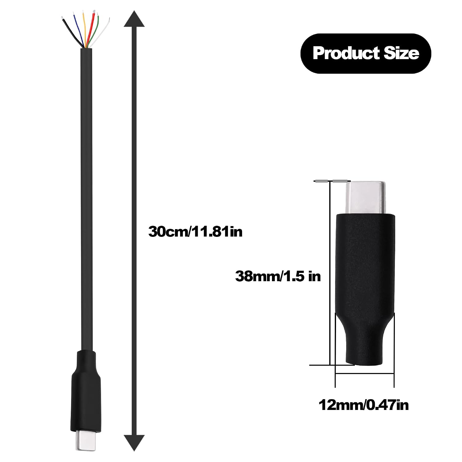 Thumbnail 1 de YARCHONN USB Type‑C 6‑pin pigtail cable 30cm