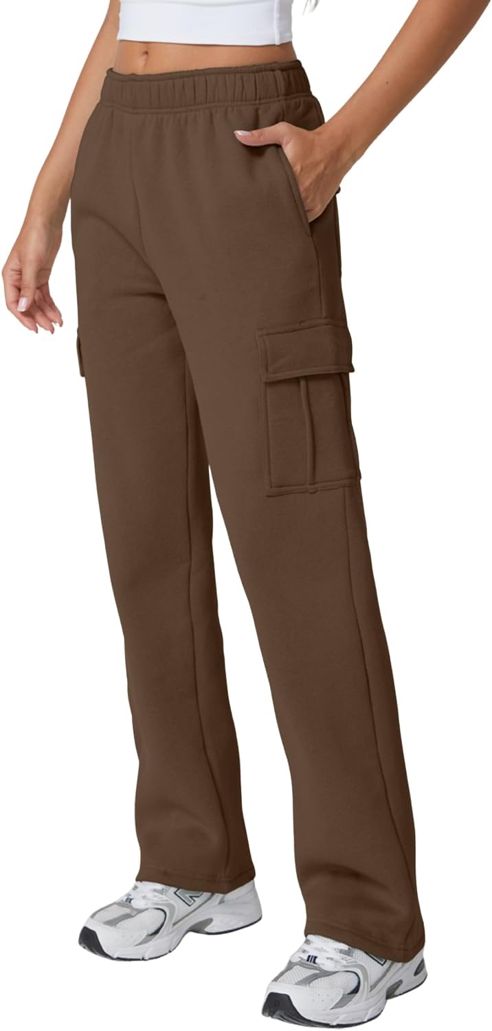 Detalle de QINSEN Fleece Cargo Sweatpants, 31-Inch Inseam