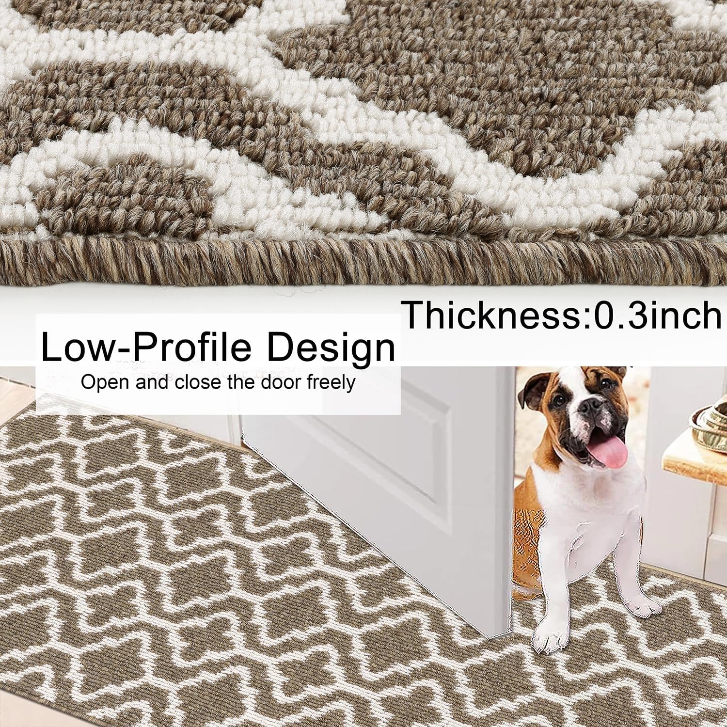 Thumbnail 3 de SHACOS Hallway Runner Rug Non Slip 60x180 cm – Washable Brown