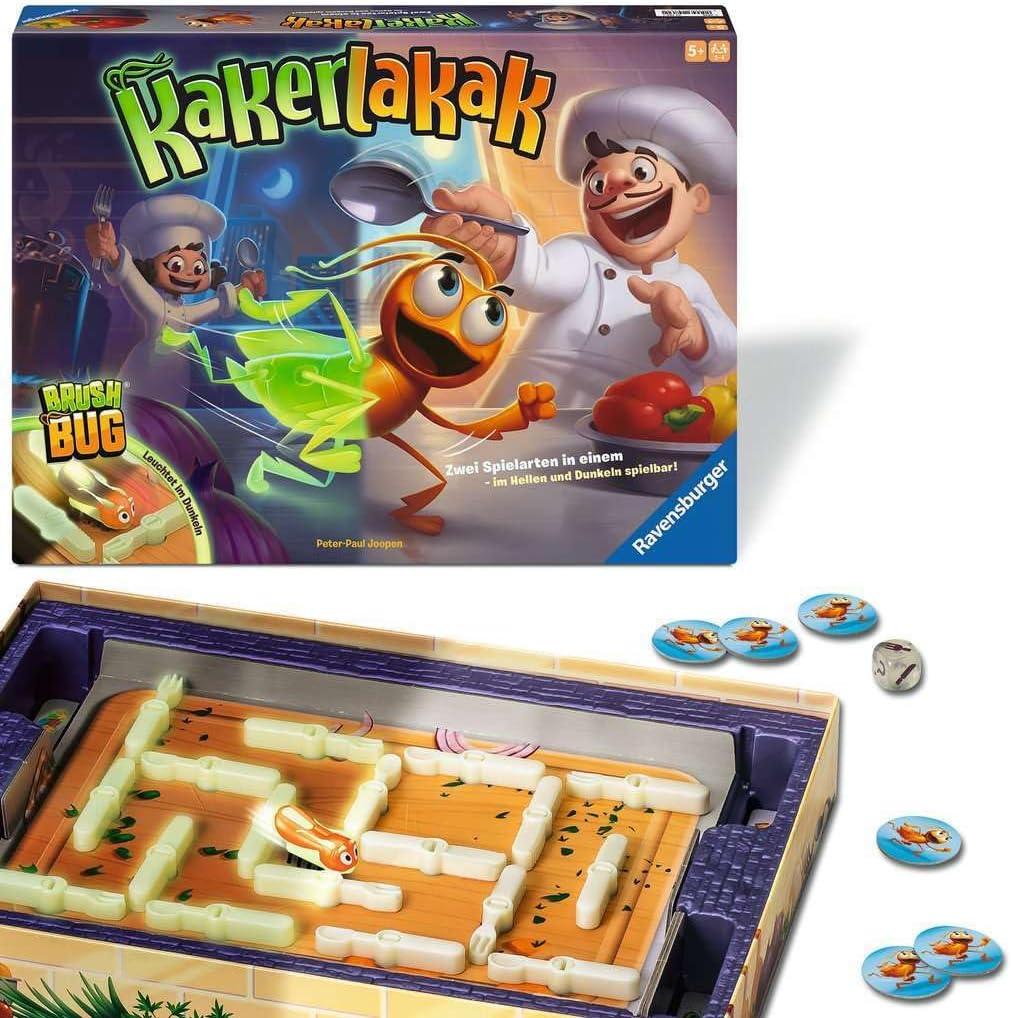 Detalle de Ravensburger 24762 Cockroach Glow in The Dark – Jeu d’action lumineux pour 2 à 4 joueurs