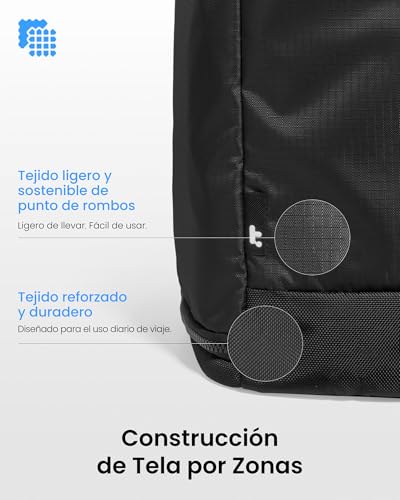 Thumbnail 6 de tomtoc Mochila Navigator-T69: 40×30×20 cm expandible (23‑28 L) para cabina de avión