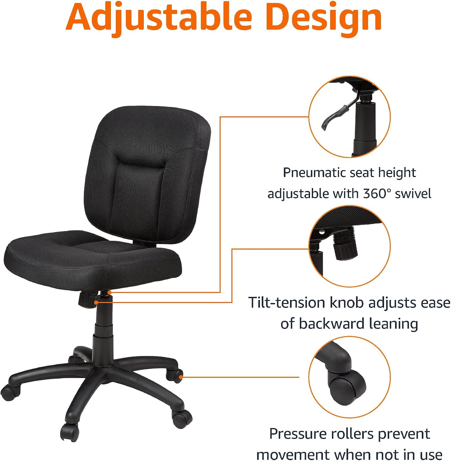 Thumbnail 5 de Amazon Basics Ergonomic Office Chair 65 cm