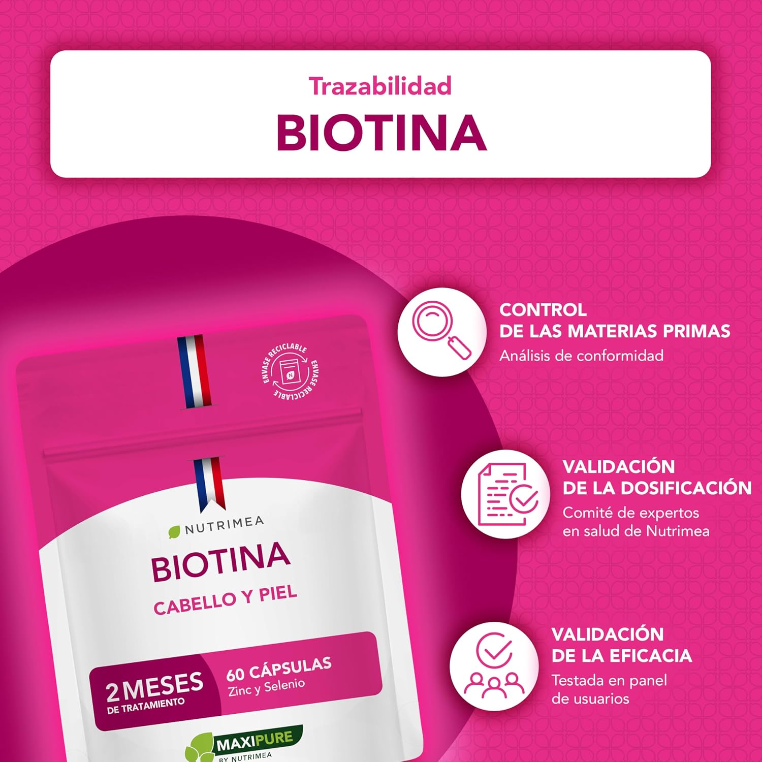 Detalle 2 de Nutrimea Biotina Cabello y Uñas 60 cápsulas