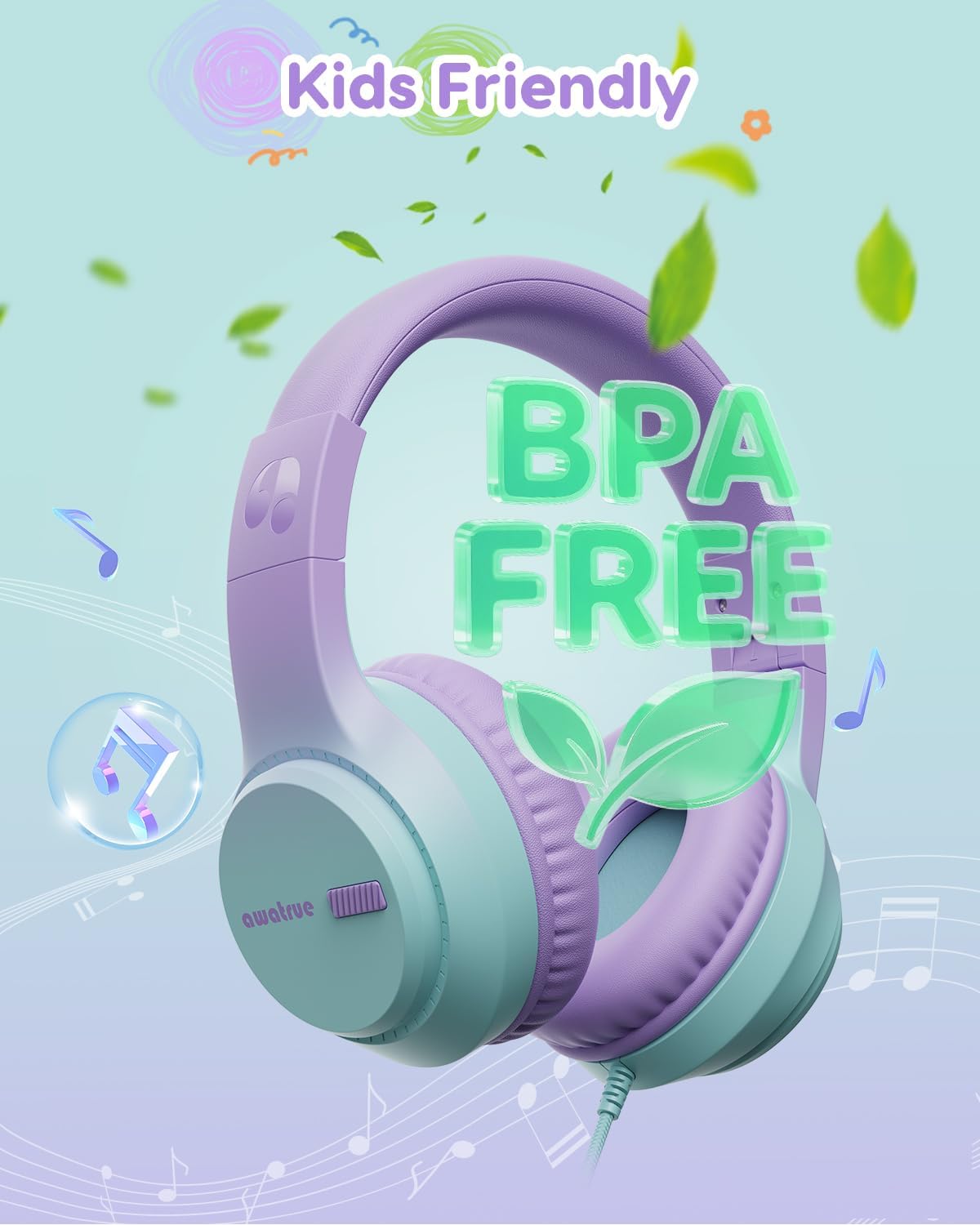 Thumbnail 4 de awatrue Kids Headphones 85 dB wired over-ear