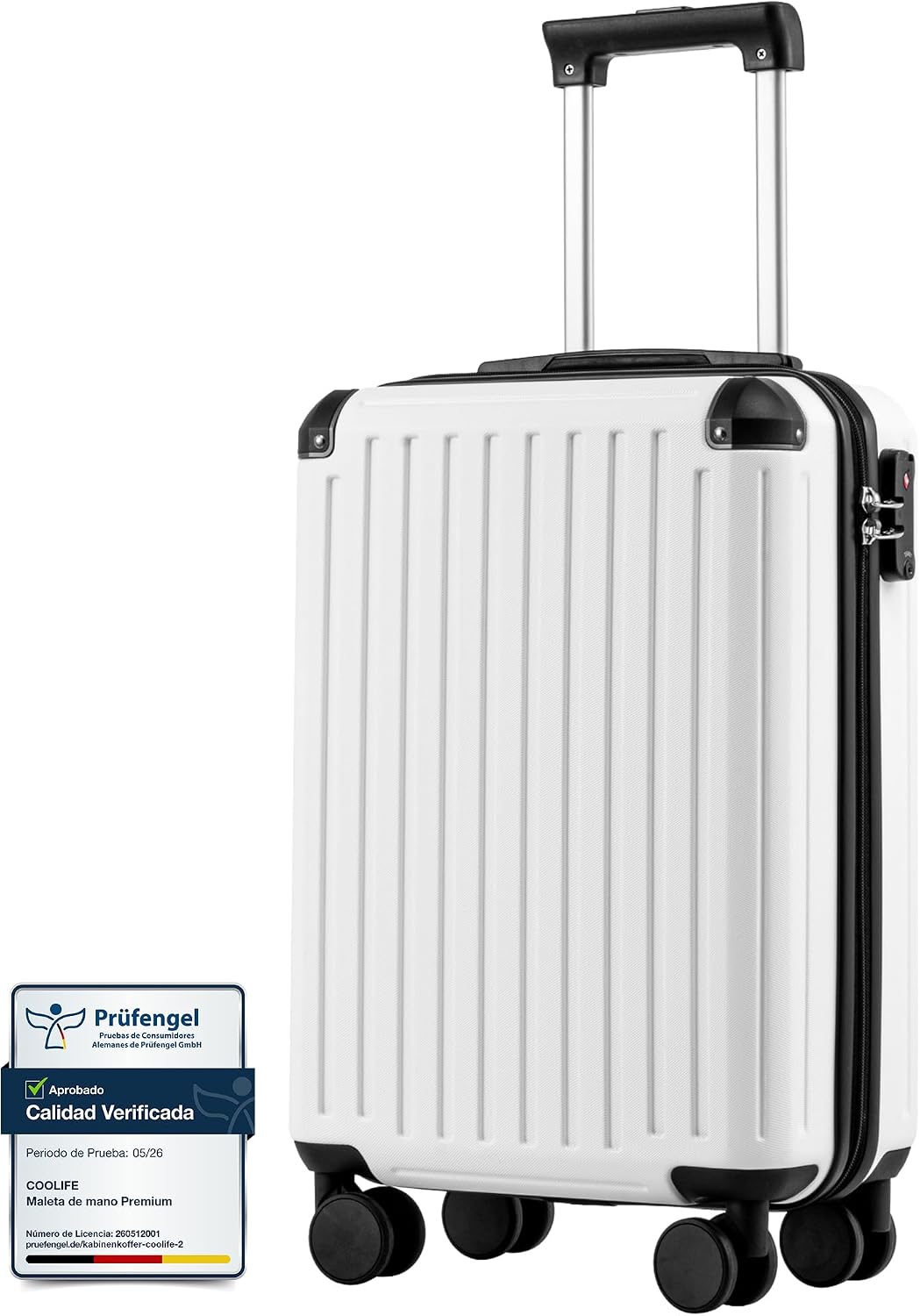 Detalle de Coolife EasyJet Maleta Cabina 55x40x20 + Mochila de Negocios 40x30x20: set práctico para viajes de negocio