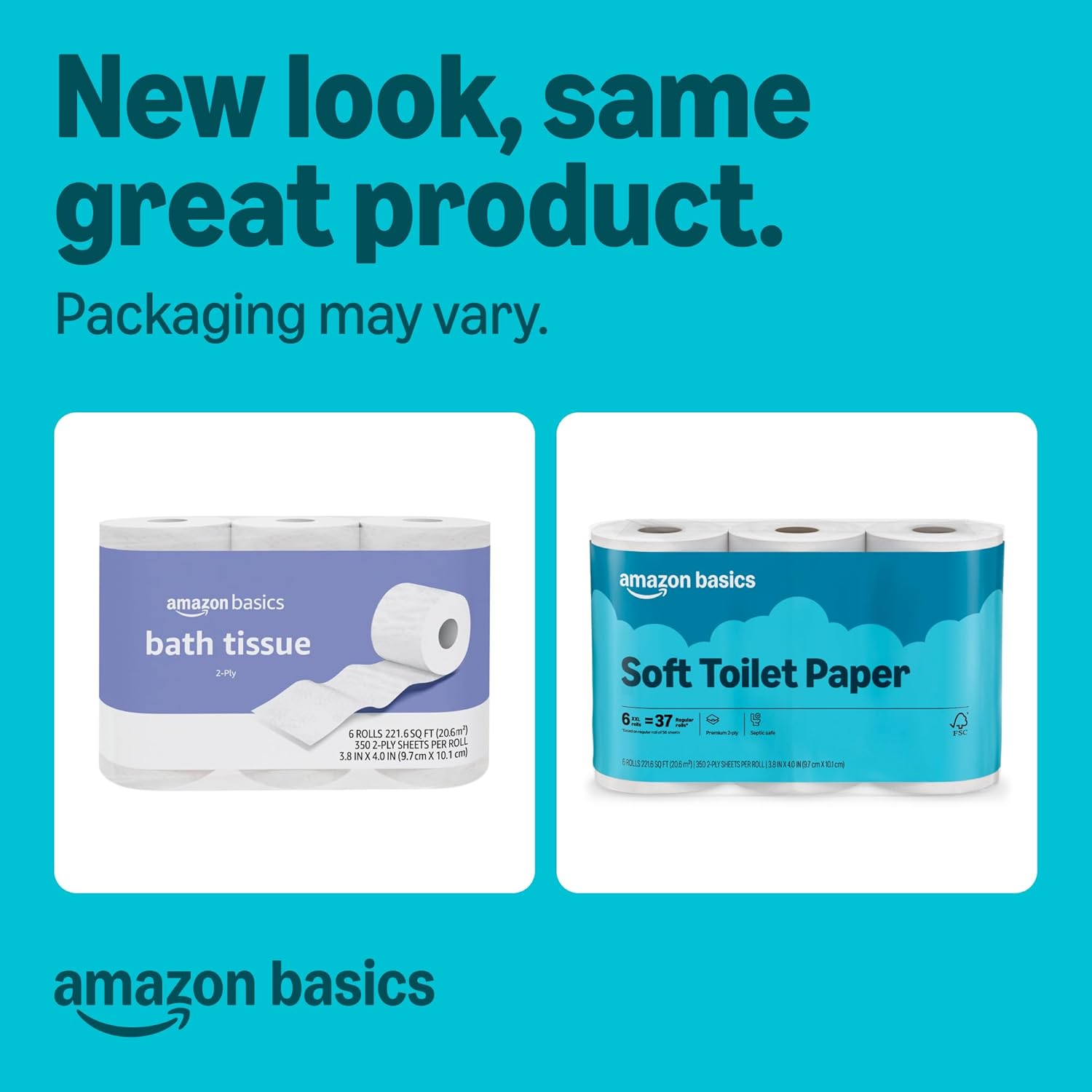 Thumbnail 1 de Amazon Basics 2-Ply Toilet Paper, 30 Rolls