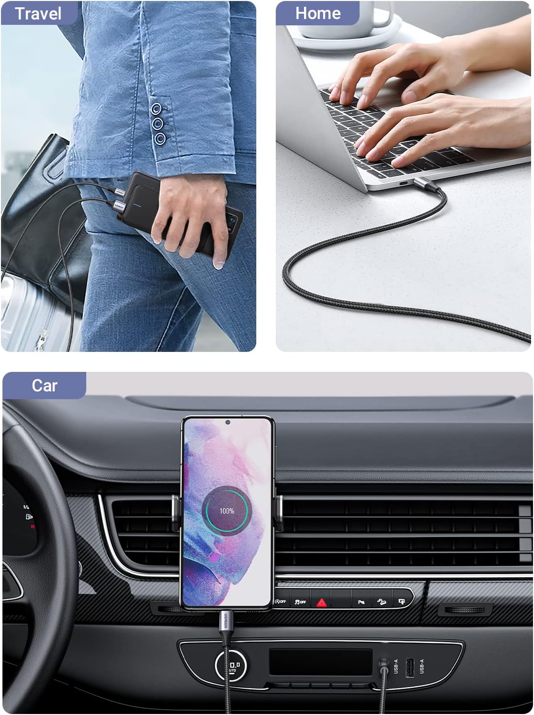 Detalle de UGREEN USB to USB C Cable 6.6FT