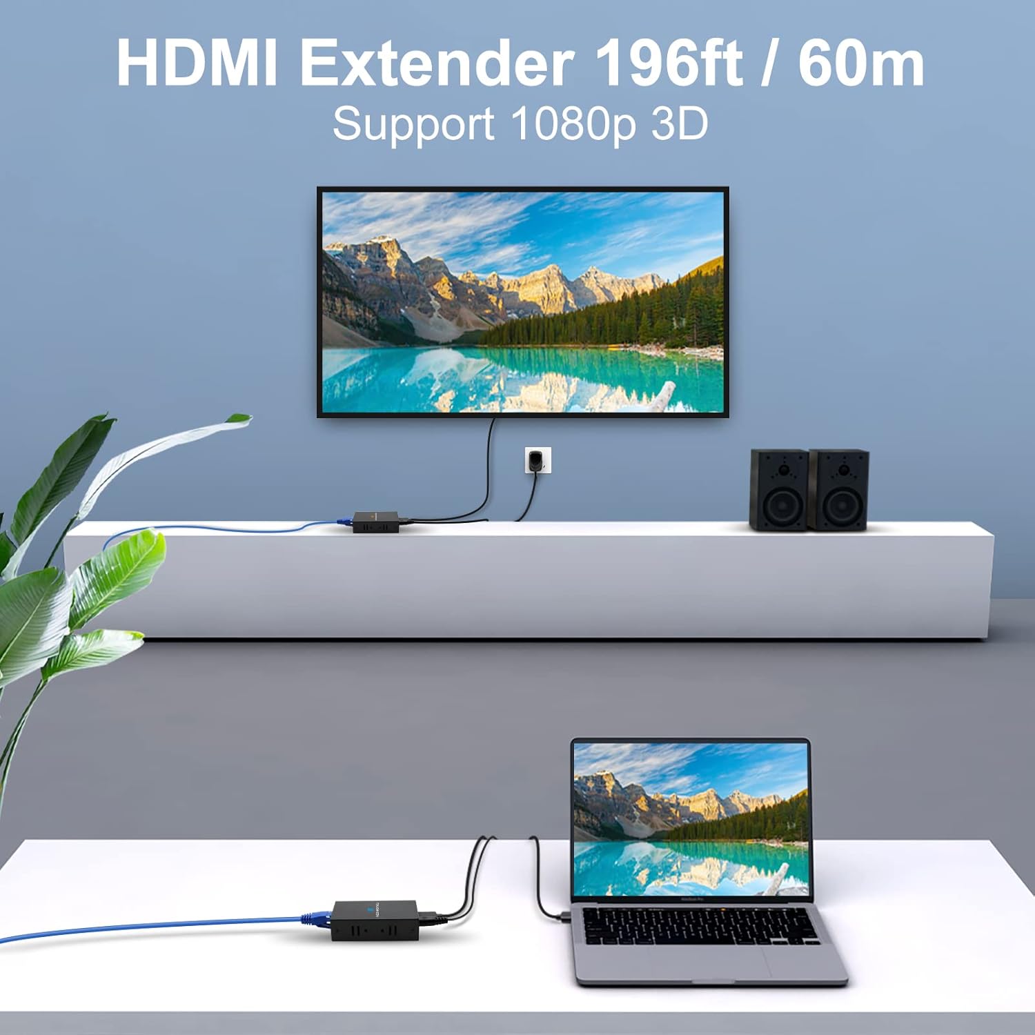 Thumbnail 1 de VEDINDUST HDMI Extender 60M: Trasmettitore e Ricevitore RJ45 per HDMI fino a 60 m