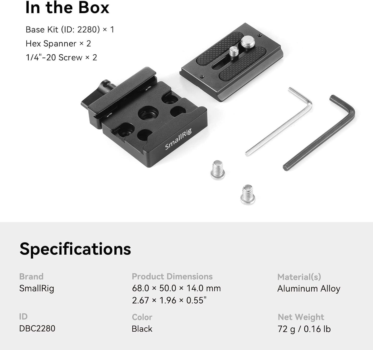 Thumbnail 6 de SMALLRIG Base Plate à dégagement rapide pour Arca Standard (2280)