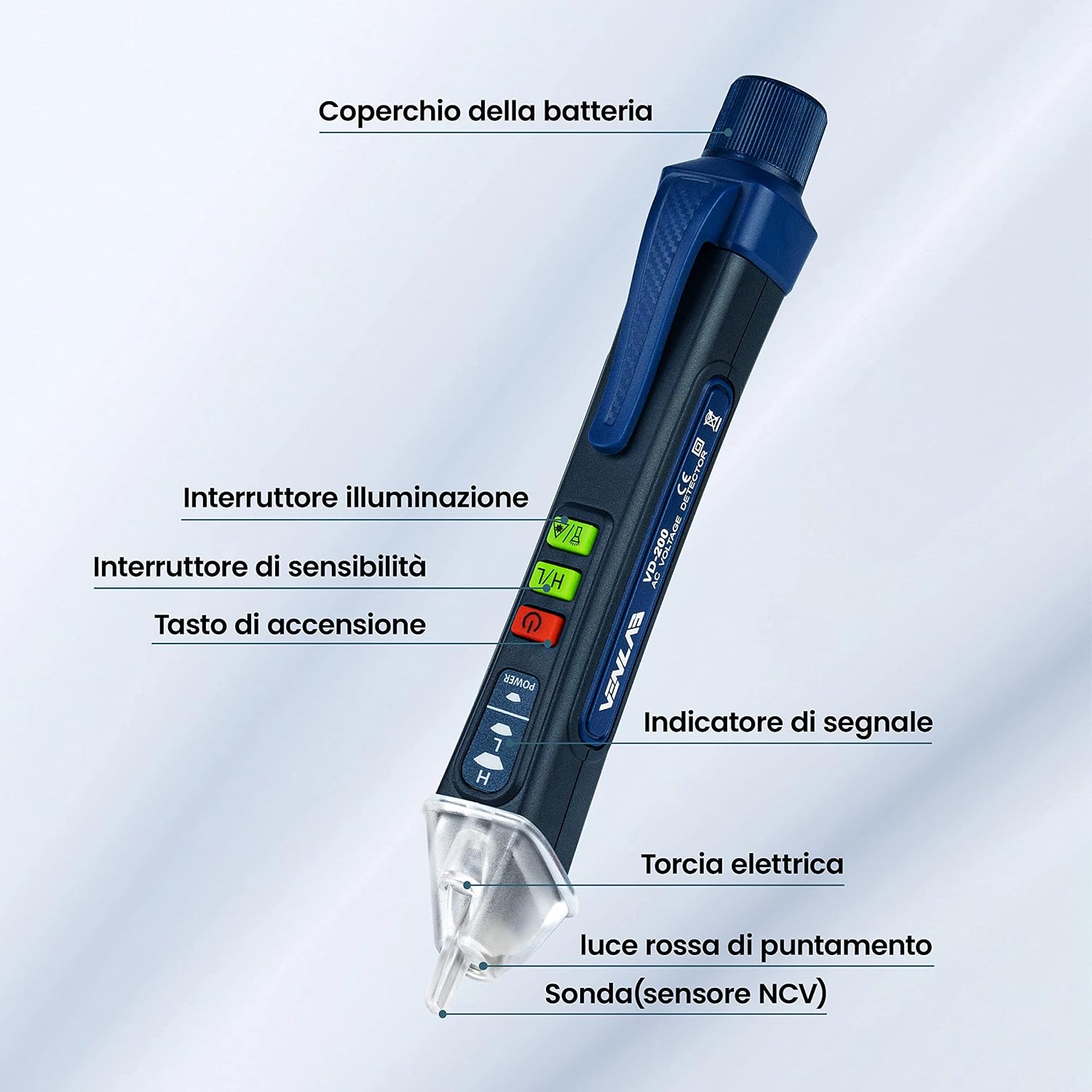 Detalle 2 de VENLAB Cercafase con Penna Torcia 12-1000V
