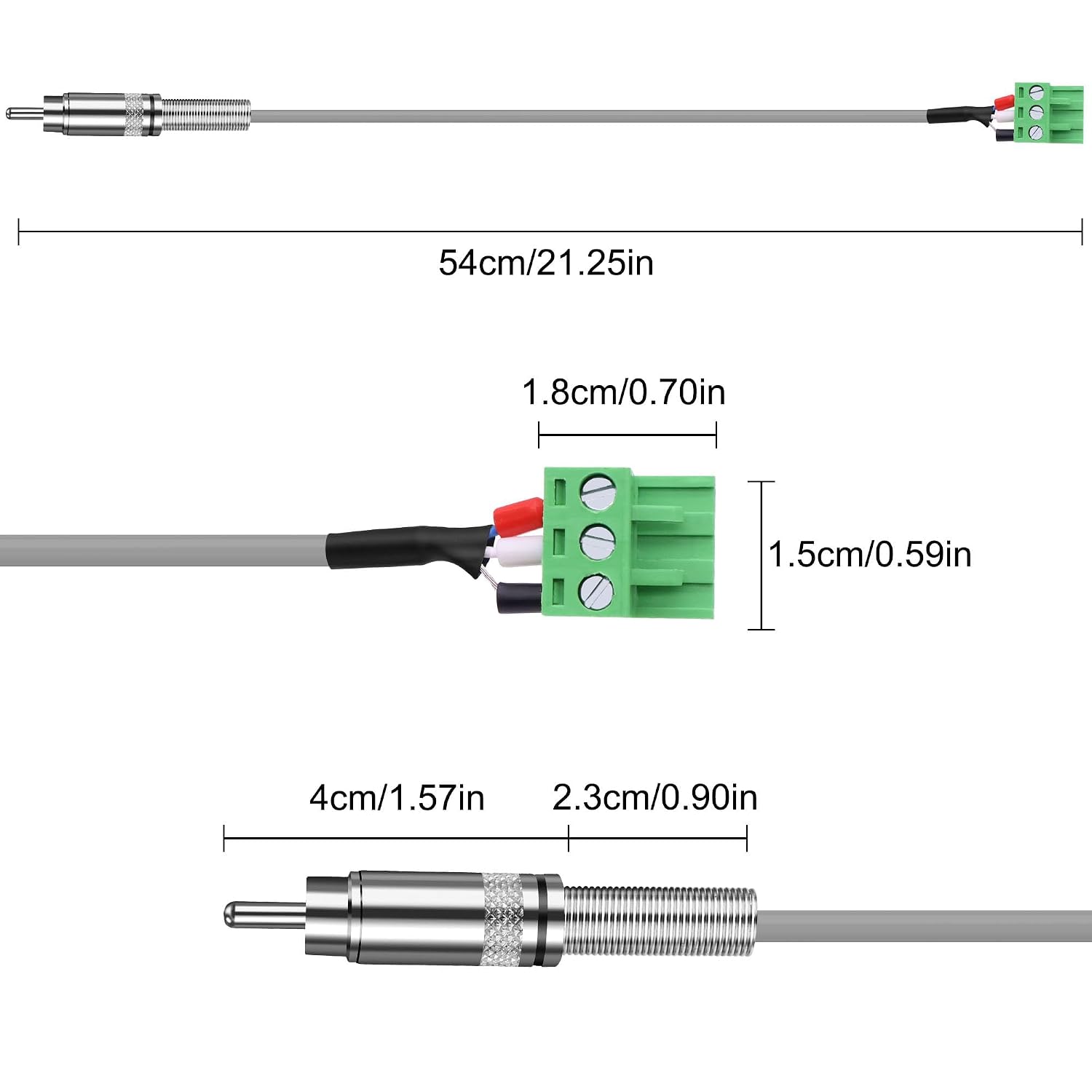 Detalle 2 de XMSJSIY RCA-to-Phoenix audio cable, 50 cm