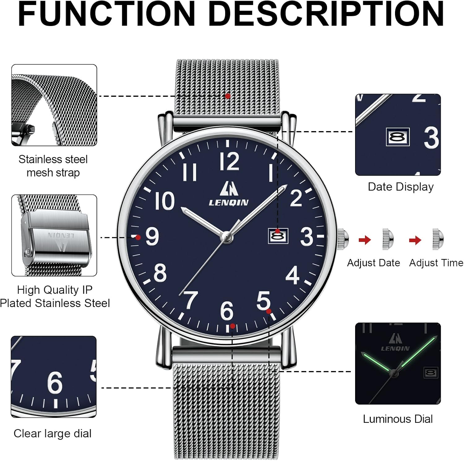 Detalle 2 de LN LENQIN Herren Uhr 30M