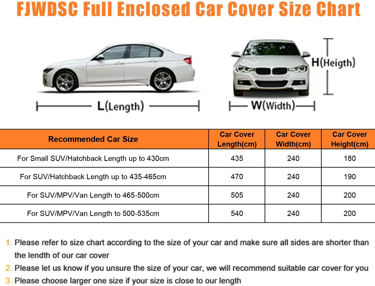 Thumbnail 6 de FJWDSC Full Enclosed Car Cover for SUV/Hatchback Up to 430 cm