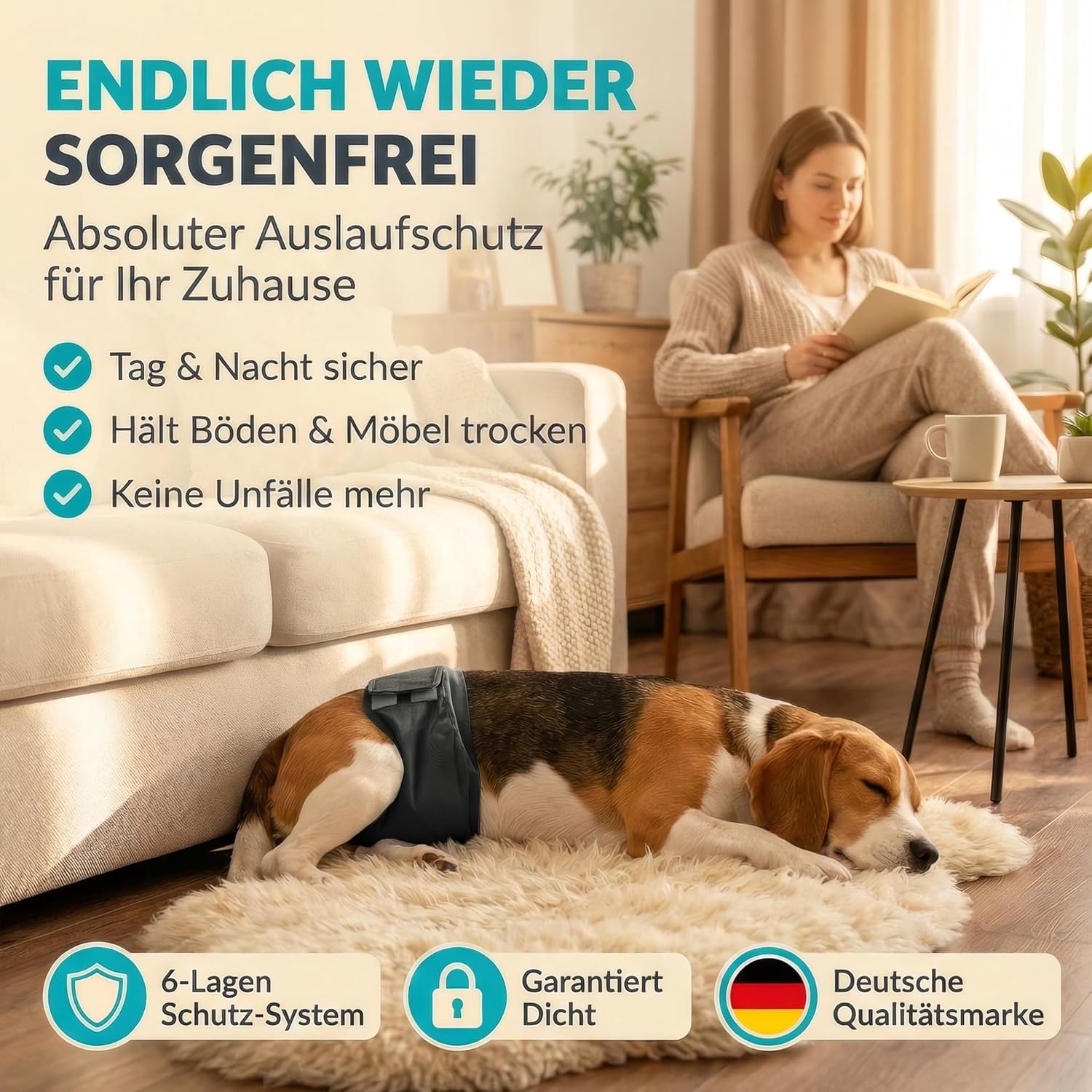 Thumbnail 1 de HUND IST KÖNIG Hundewindeln für Rüden (3er-Pack) – waschbare Inkontinenz-Windeln mit saugstarken Einlagen