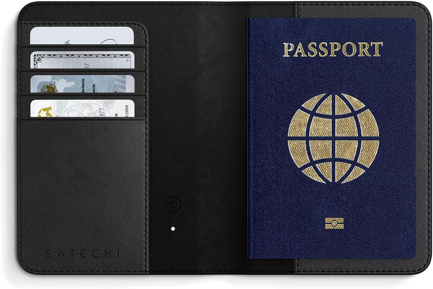Detalle de Satechi FindAll Custodia Passaporto da Viaggio con Find My: Portafoglio, ricarica wireless e protezione RFID
