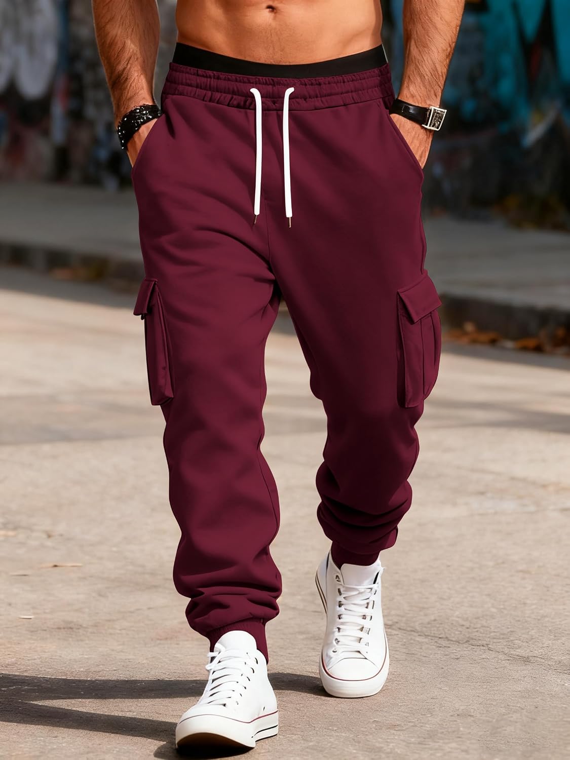 Thumbnail 4 de TRFIC Mens Fleece Cargo Sweatpants baggy joggers
