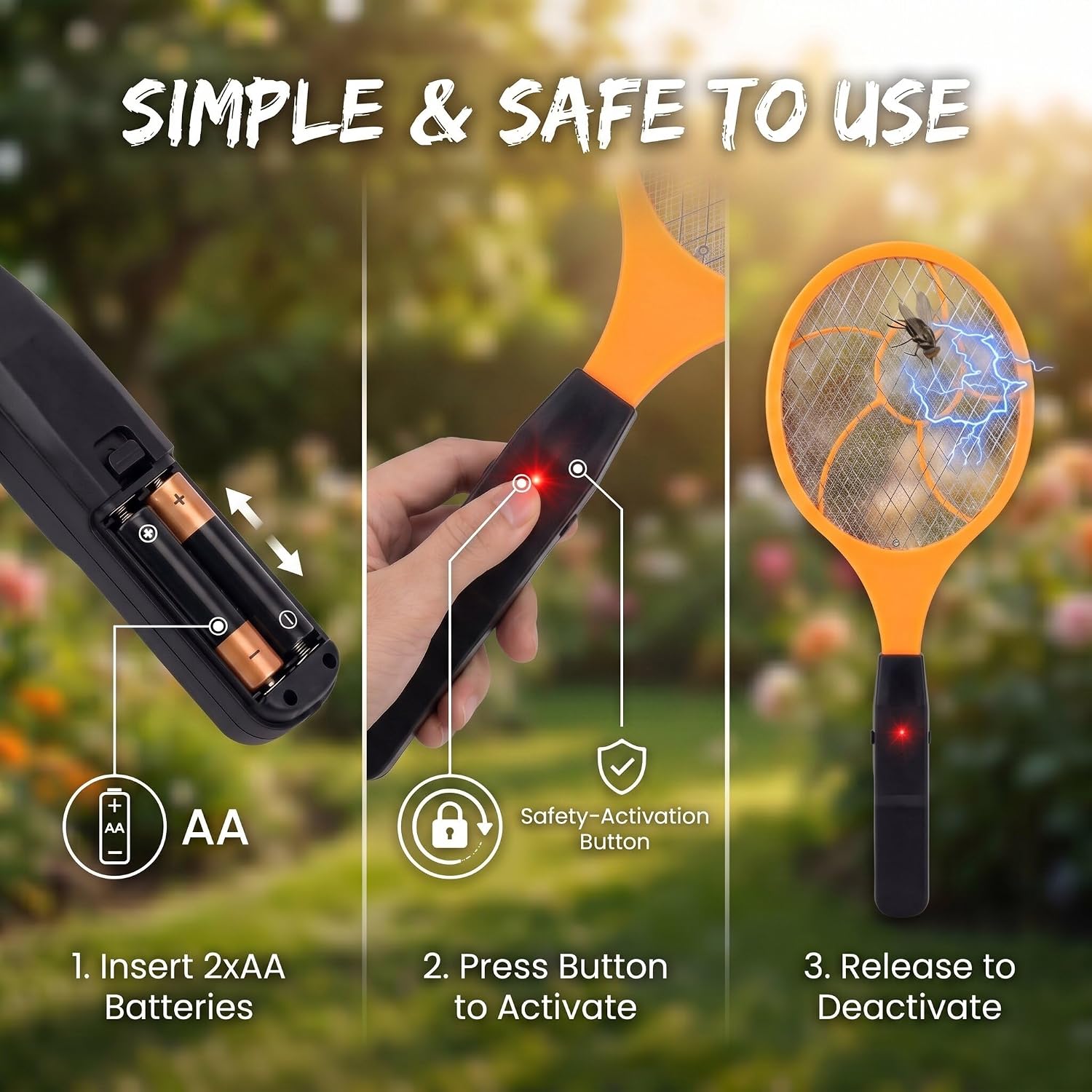 Thumbnail 6 de GOODS+GADGETS Electric Fly Swatter, 44.5 cm Battery-Powered Racket
