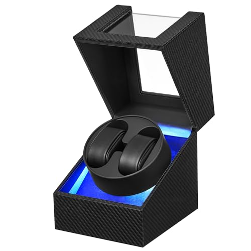 BEWISHOME Remontoir Montre Automatique Double Remontoir avec Éclairage LED