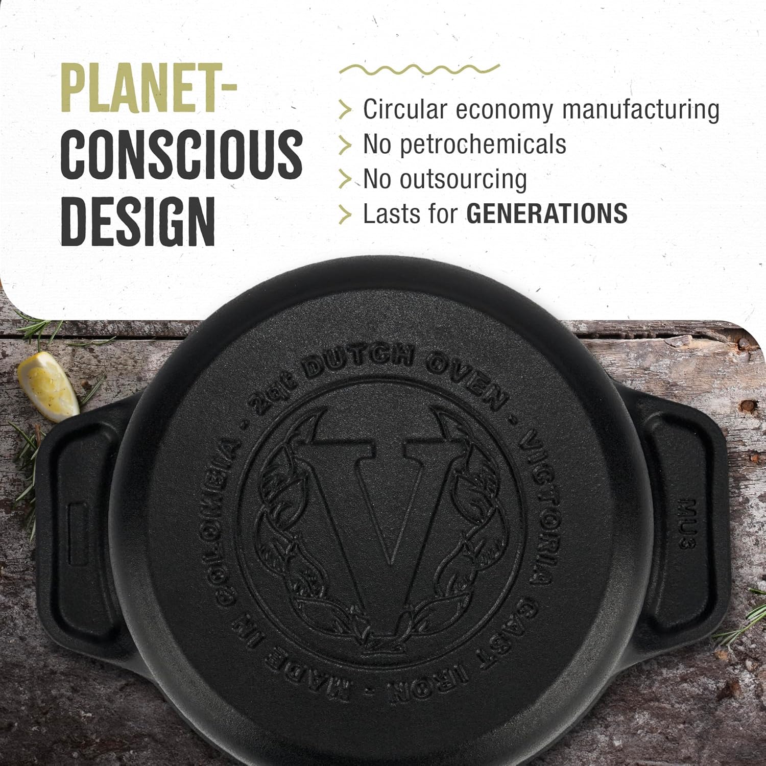 Thumbnail 4 de VICTORIA Forno olandese in ghisa stagionata 20 cm / 1,9 L (senza PTFE e PFOA)