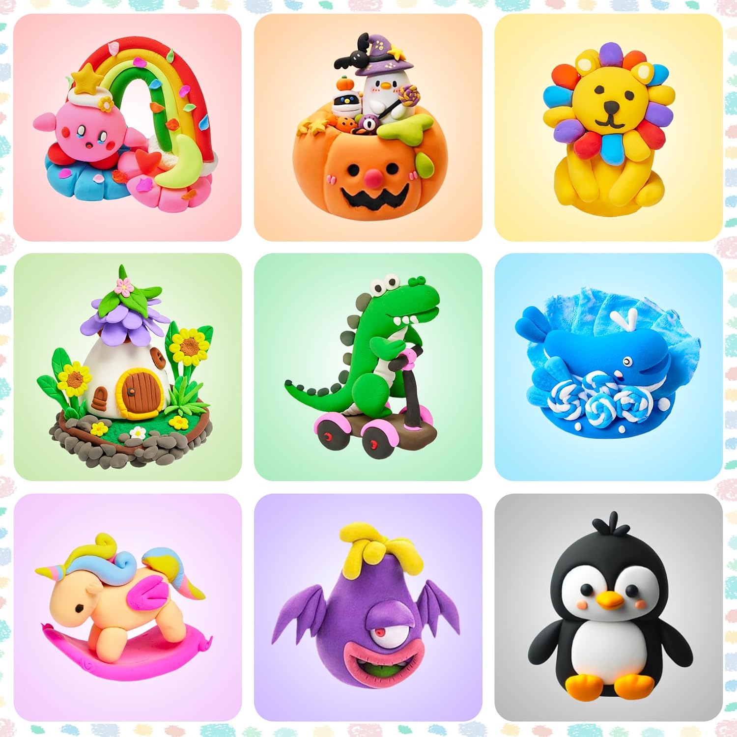 Thumbnail 5 de DazzBoom 78 Beutel Knete mit 36 Farben – lufttrocknende Modelliermasse mit 6 Werkzeugen