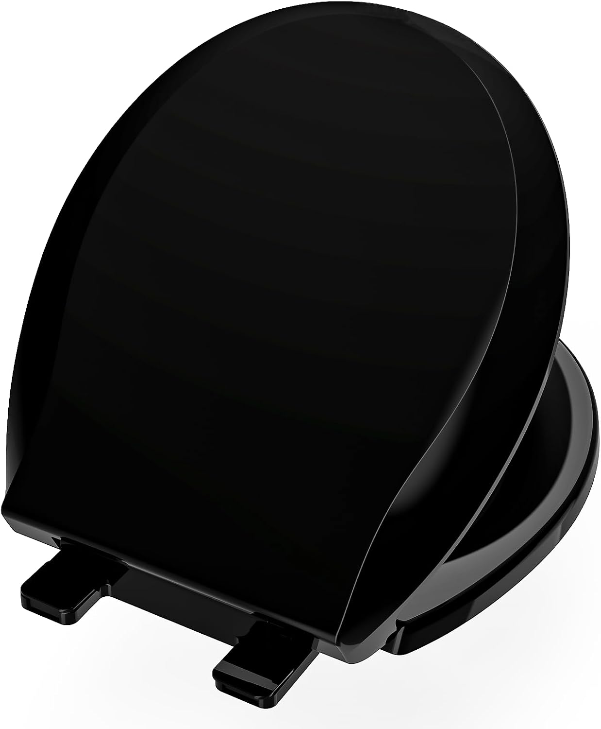 Detalle de Aünsffer 009-C Round Black Toilet Seat, 16.5-Inch, Slow Close