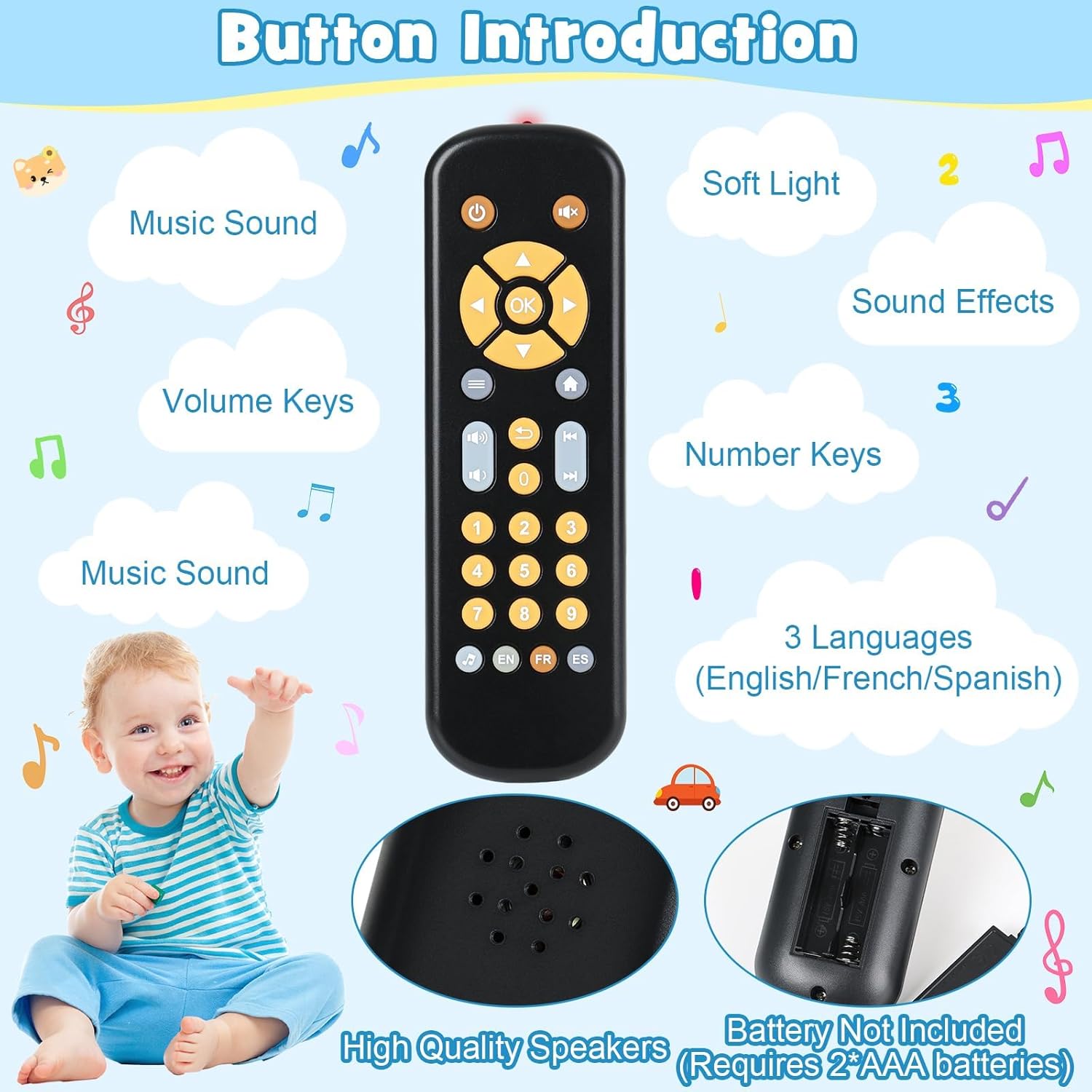 Thumbnail 1 de Bambebe Baby TV Telecomando con Luce e Suono: giocattolo multilingue per bambini dai 6 mesi