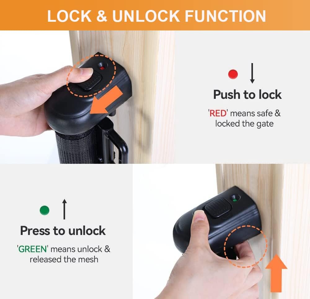 Thumbnail 3 de Retractable Stair Gate (Upgraded) – One Hand Operation, 140cm Safety Gate for Baby & Pets