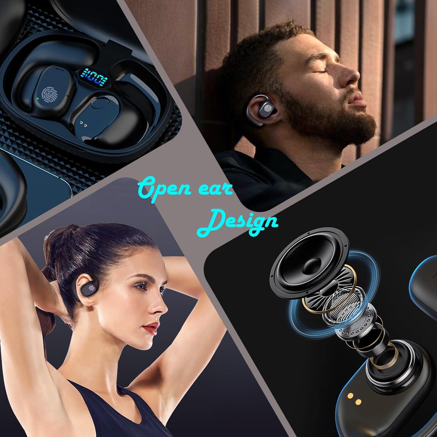 Thumbnail 6 de YESUBELU Open Ear Wireless Headphones — Bluetooth 5.4, 36H Playtime, IPX5, Open-Ear Design for Running