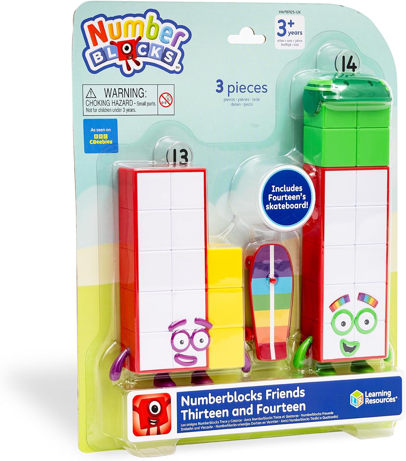 Detalle 2 de Learning Resources Numberblocks Tredici e Quattordici: Personaggi con skateboard (3+)