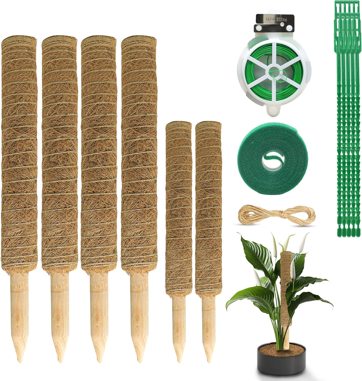 Detalle de EcoNour EcoMP Coir Moss Pole Set, Stackable Plant Supports