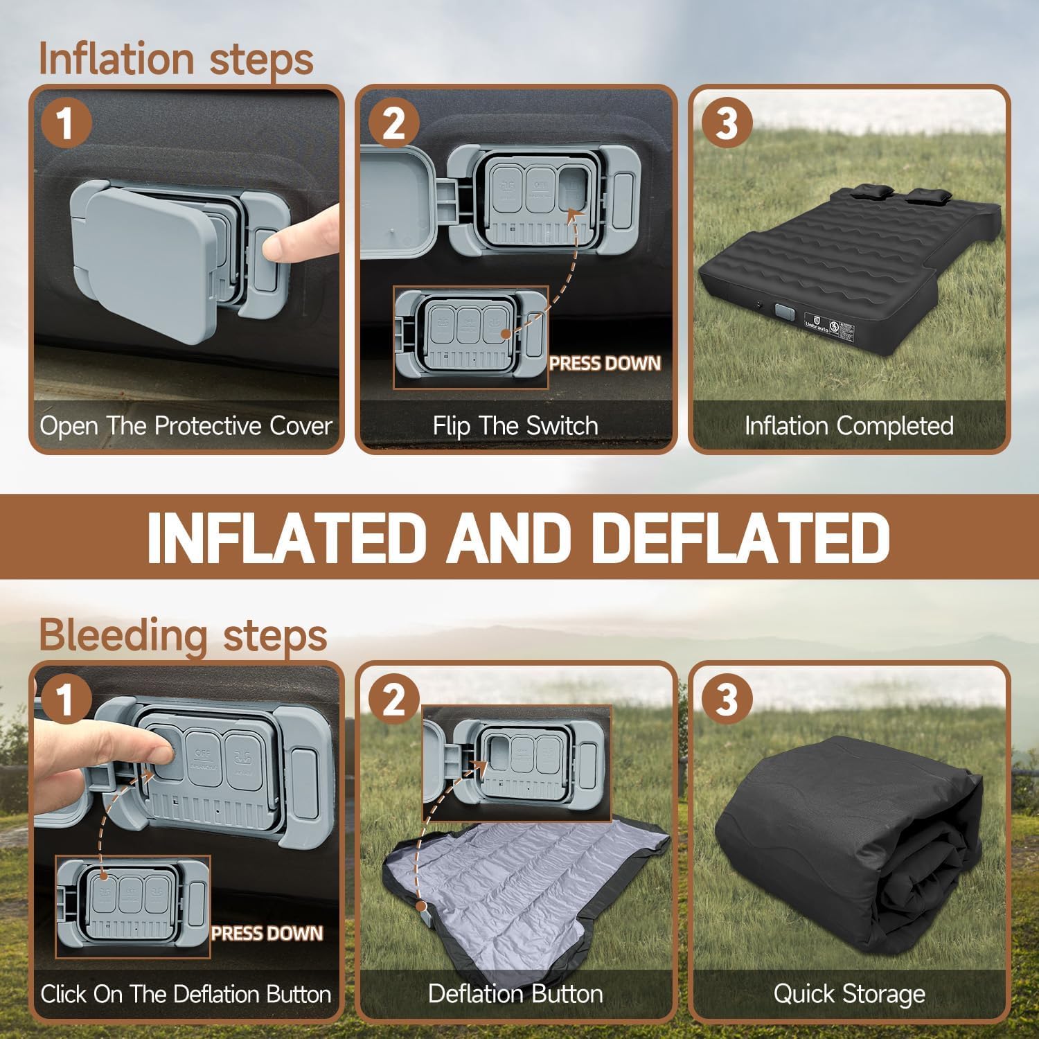 Thumbnail 6 de Umbrauto AIR-2-5PICKUP-BKB Truck Bed Air Mattress, Built-In Pump, 5.5–5.8 ft