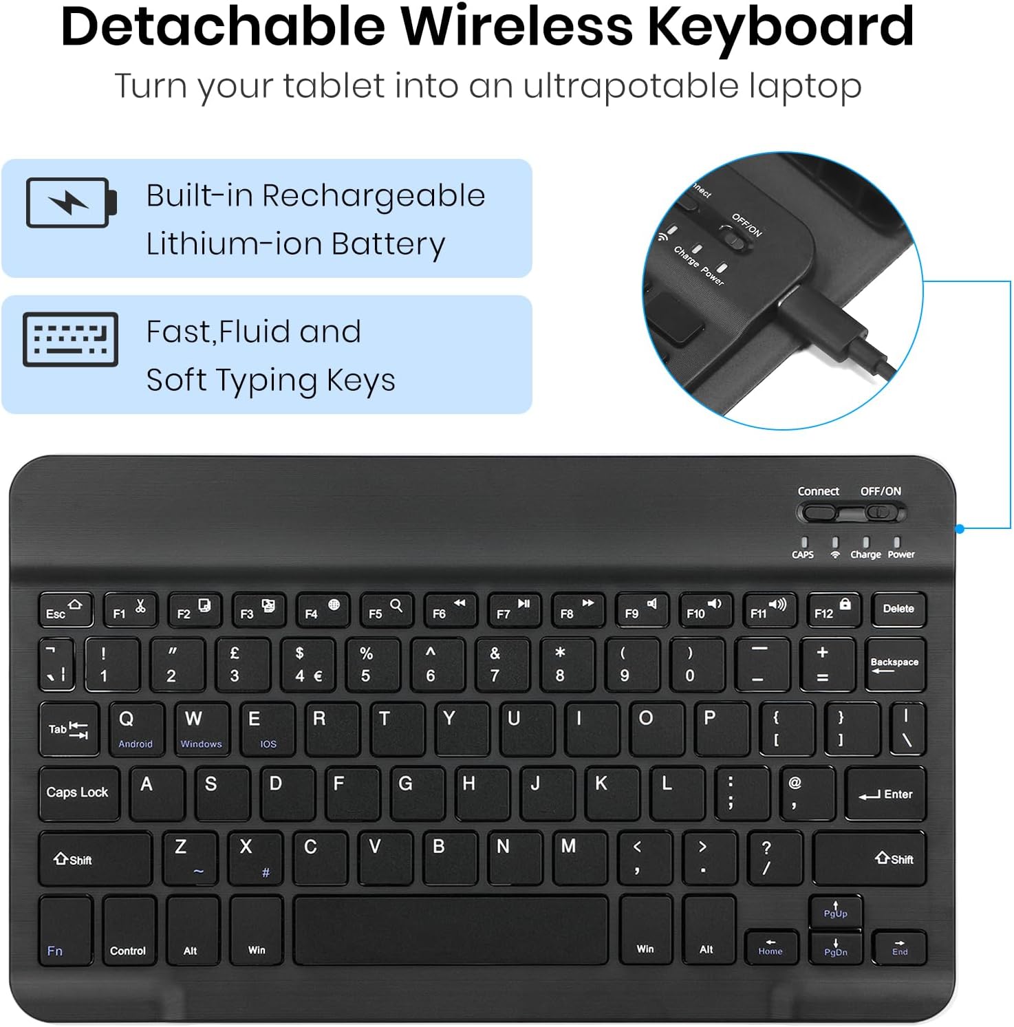 Thumbnail 6 de KTOITION Lenovo Idea Tab 11 2025 Keyboard Case, Detachable UK QWERTY