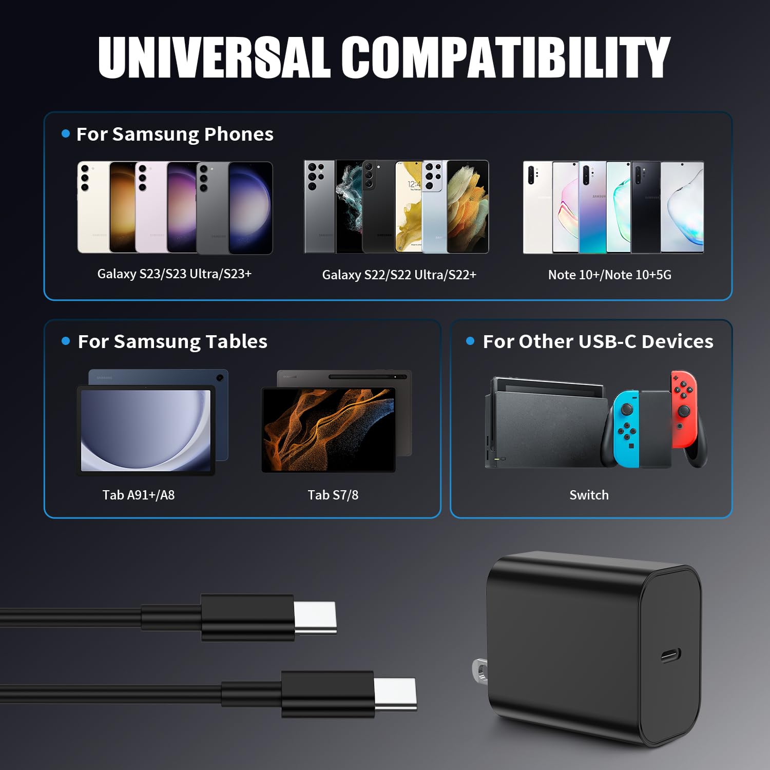 Thumbnail 5 de Samsung Galaxy S24 Ultra 3-pack USB-C charger with 6ft cable