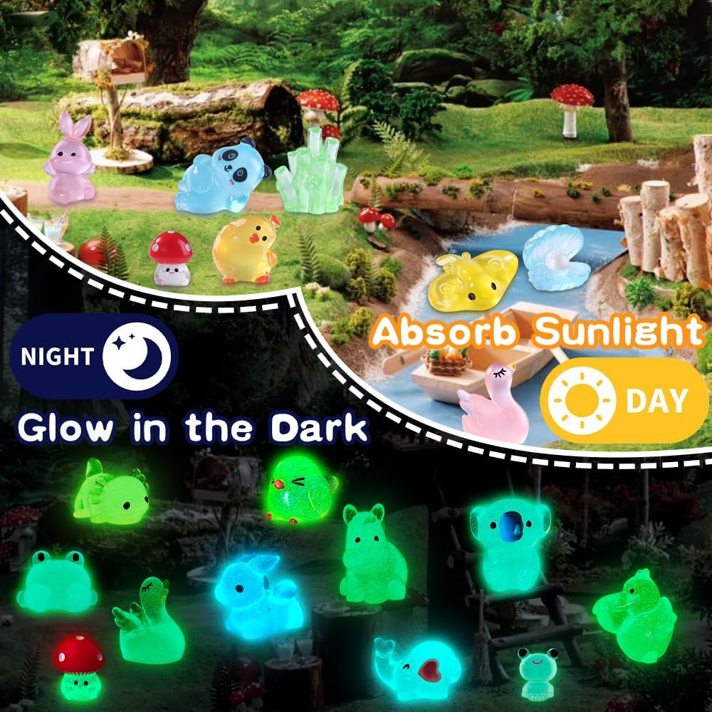 Detalle de XIMISHOP 164PCS Mini Luminous Resin Animals 🐻